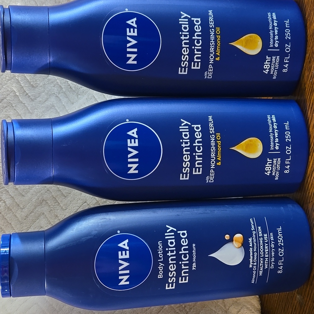 3 Bottles Of NIVEA Essentially Enriched Body Lotion